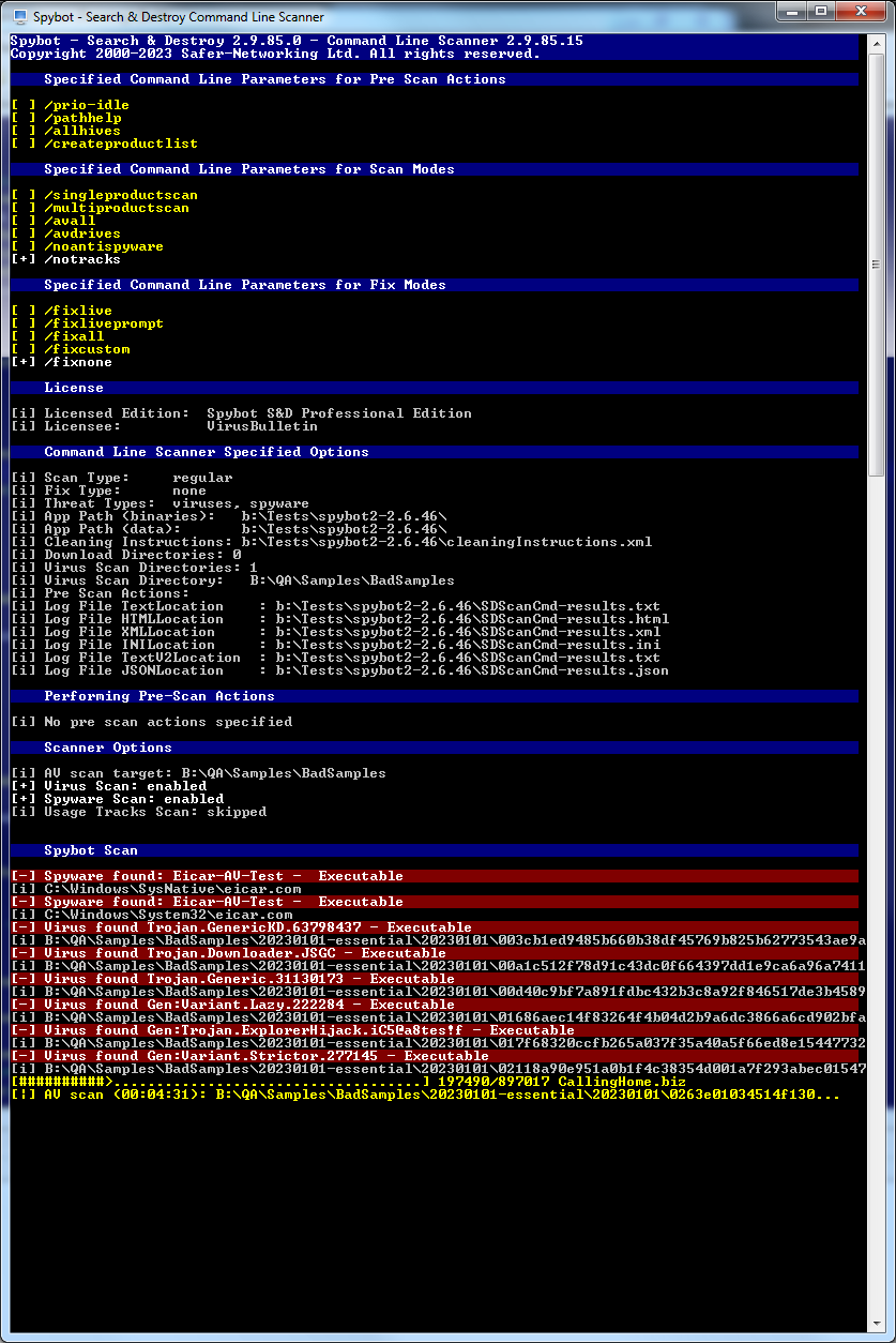 Wrapping up the week command line scanner spybot anti malware and
